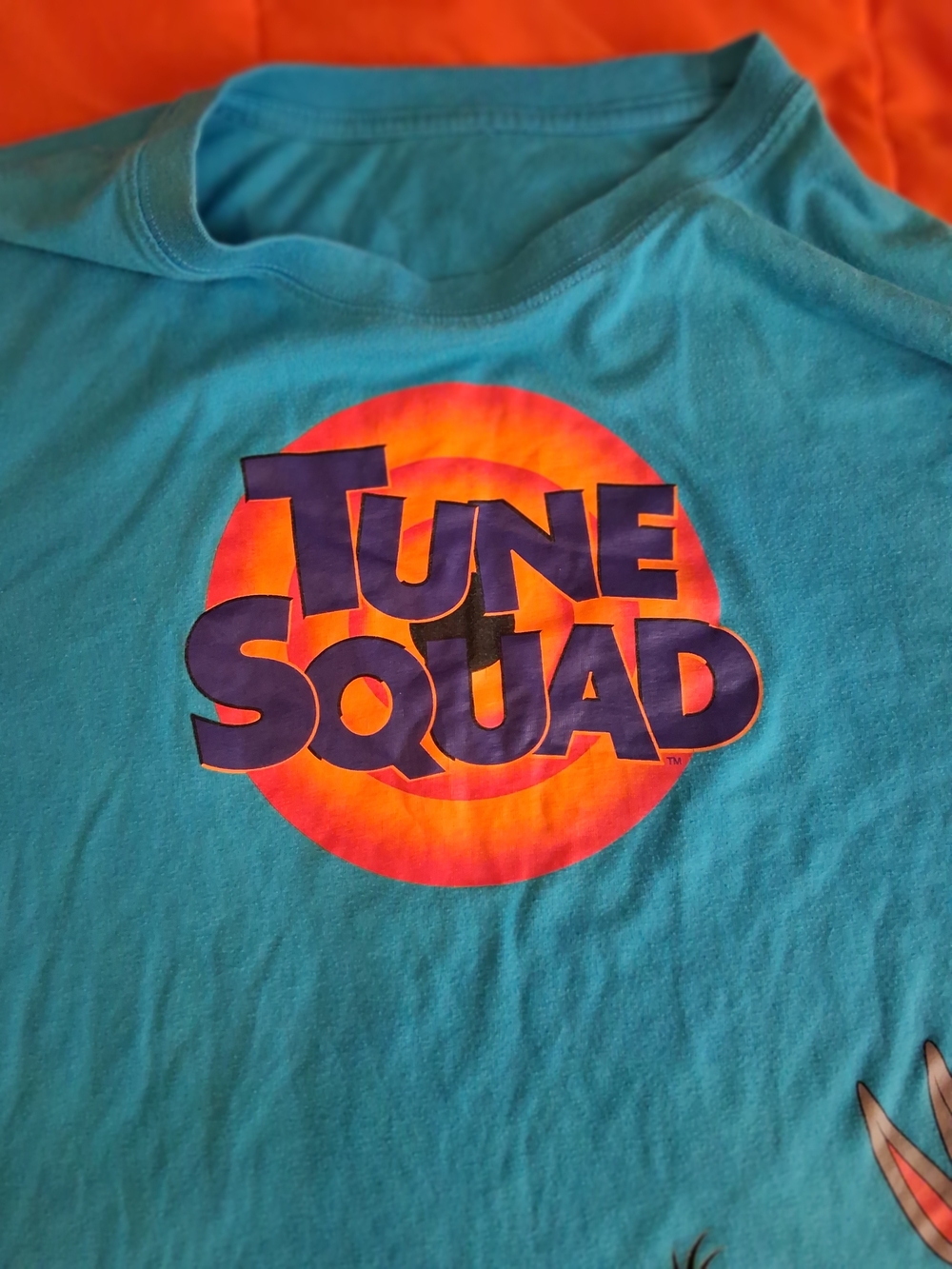 Space Jam Looney Tunes Tune Squad Graphic Print Blue Long Sleeve Tee Unisex L - Picture 6 of 6